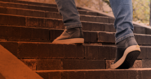Foot on a stair